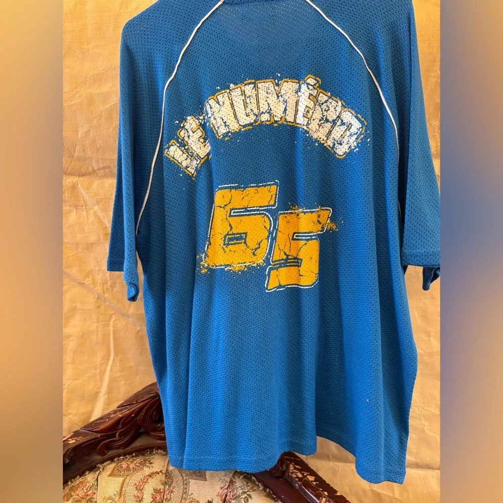 Blue and Yellow Graphic Polo Shirt - Picture 4 of 5